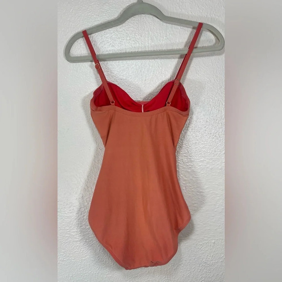 Kate Spade Peach Orange One Piece Swimsuit Floral Women’s Small Summer Spring - Picture 7 of 10